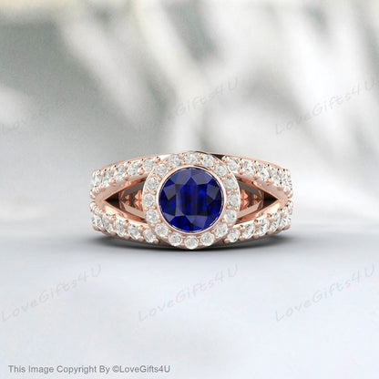 Vintage Blue Sapphire Engagement Ring Blue Gemstone Ring Ring For Her