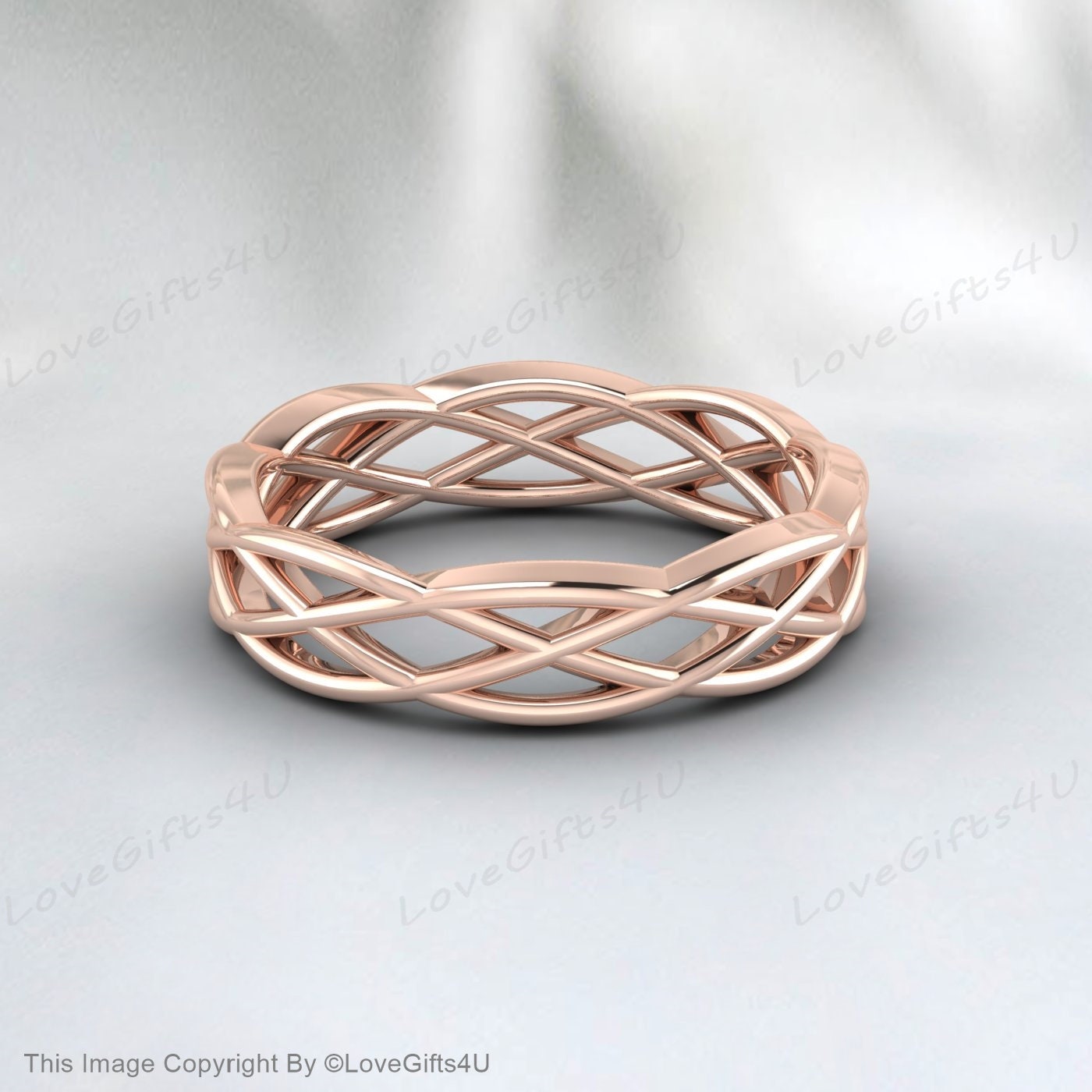 Celtic Knot Ring Engagement Band Womens Band Ring Mens Wedding Band