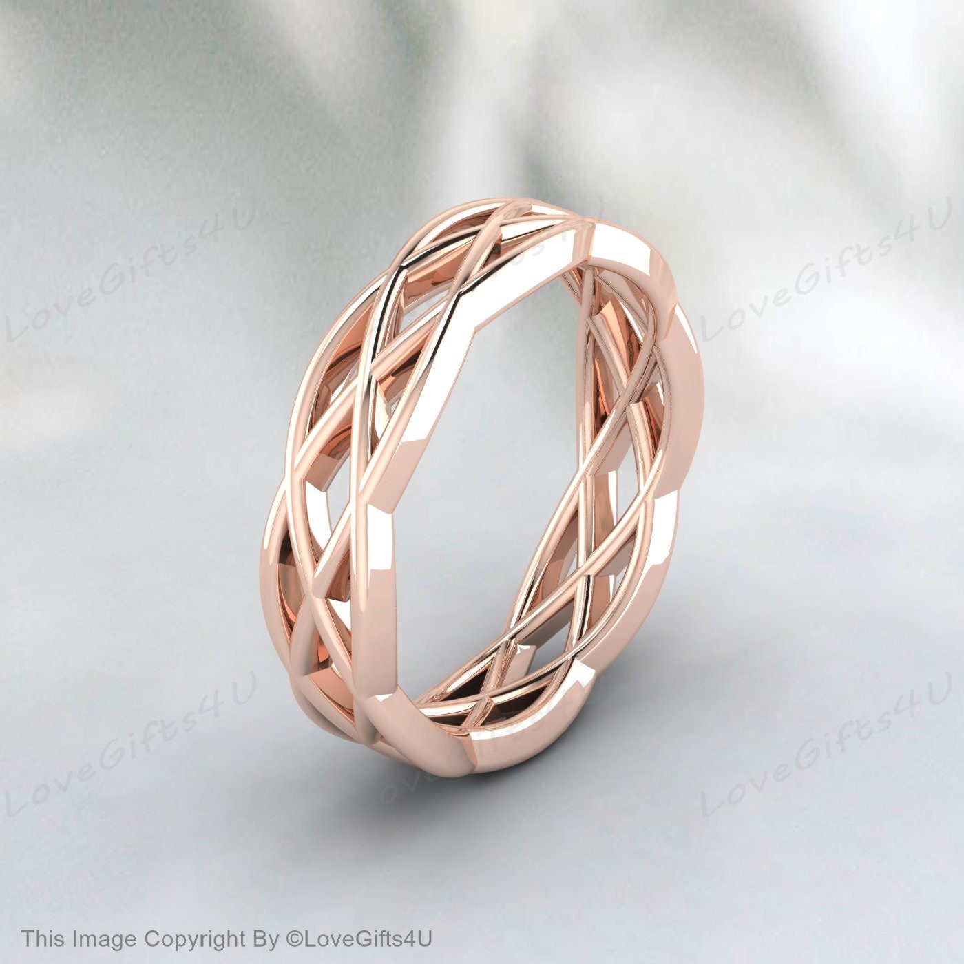 Celtic Knot Ring Engagement Band Womens Band Ring Mens Wedding Band