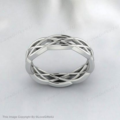 Celtic Knot Ring Engagement Band Womens Band Ring Mens Wedding Band