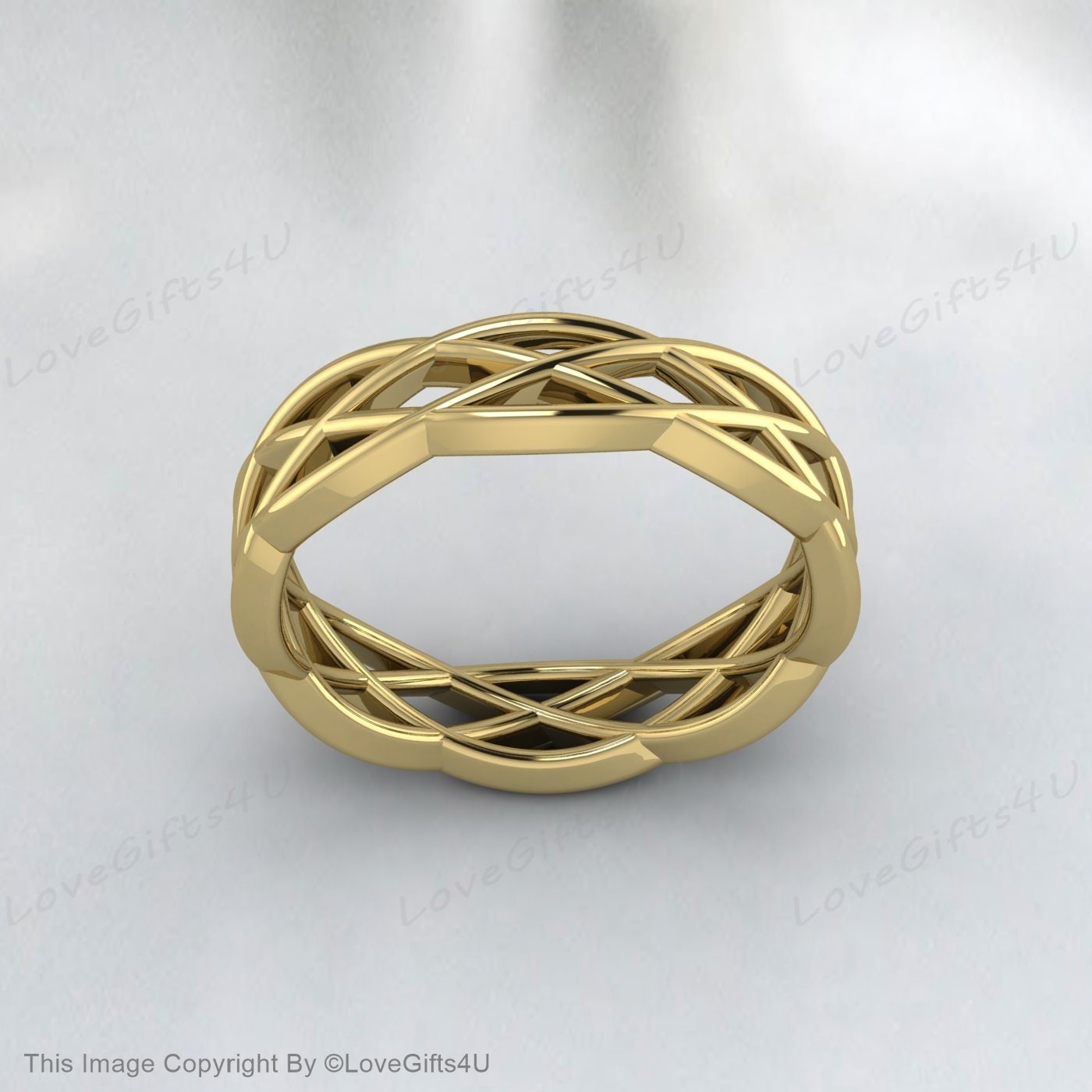 Celtic Knot Ring Engagement Band Womens Band Ring Mens Wedding Band