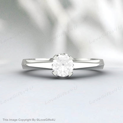 Bague de fiançailles Moissanite Bague de promesse de mariée Bague d’anniversaire