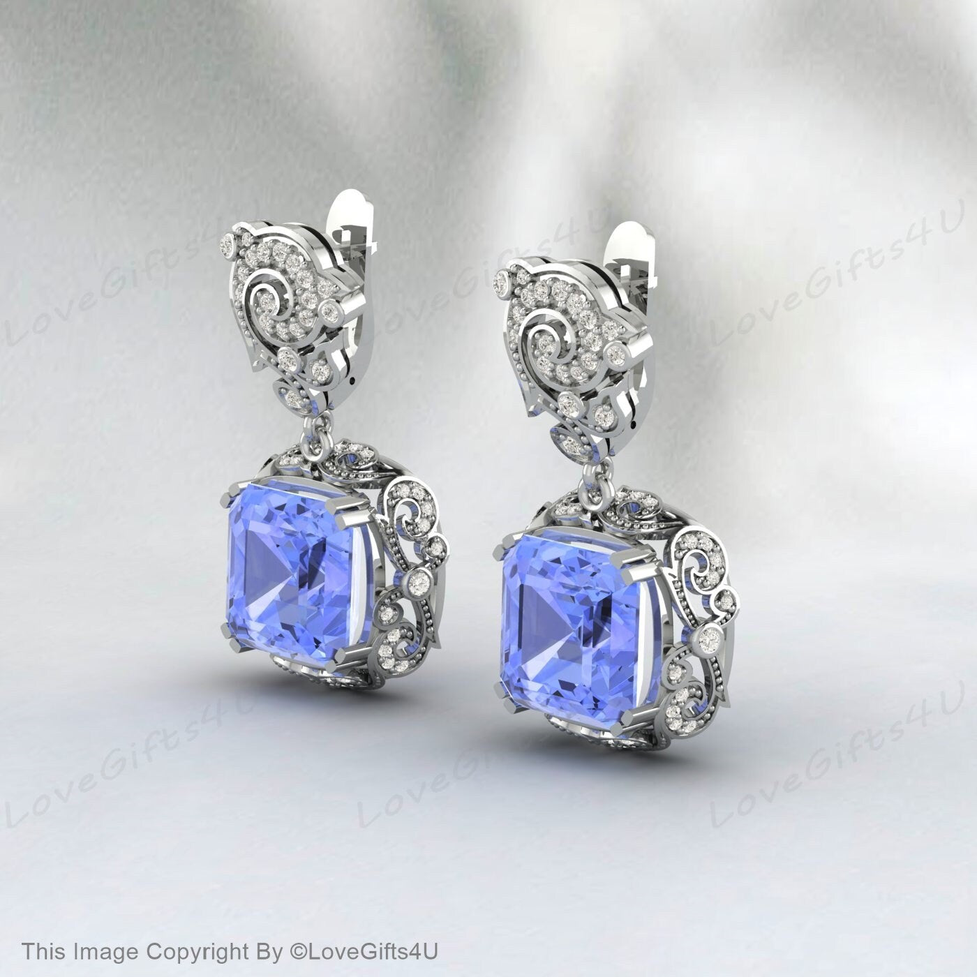 Boucles d’oreilles en or jaune, boucles d’oreilles Tanzanite Dangle 14k Or jaune, Pierre de naissance de décembre, Tanzanite authentique, Boucles d’oreilles en or, Bijoux minimalistes