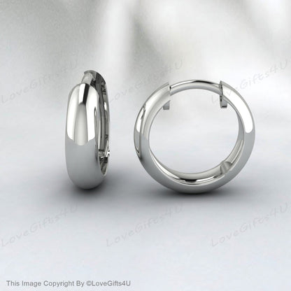 Boucles d'oreilles Huggie Hoop en argent sterling • Petits cerceaux épais en argent 999 • Boucles d'oreilles piercing minimalistes • Boucles d'oreilles en argent sterling