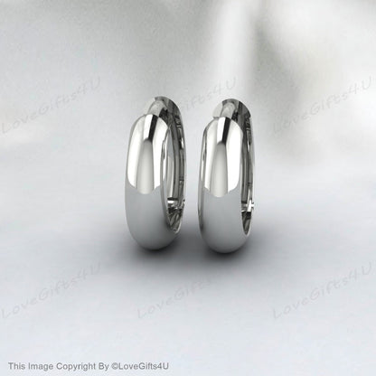 Boucles d'oreilles Huggie Hoop en argent sterling • Petits cerceaux épais en argent 999 • Boucles d'oreilles piercing minimalistes • Boucles d'oreilles en argent sterling