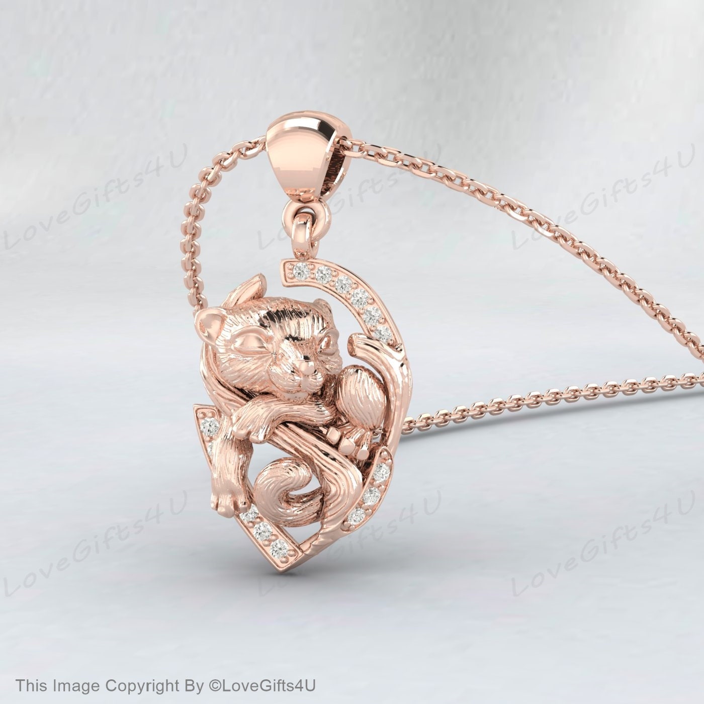 Lion Head Vintage Necklace Animal Jewelry Rose Gold Lion Charm Pendant