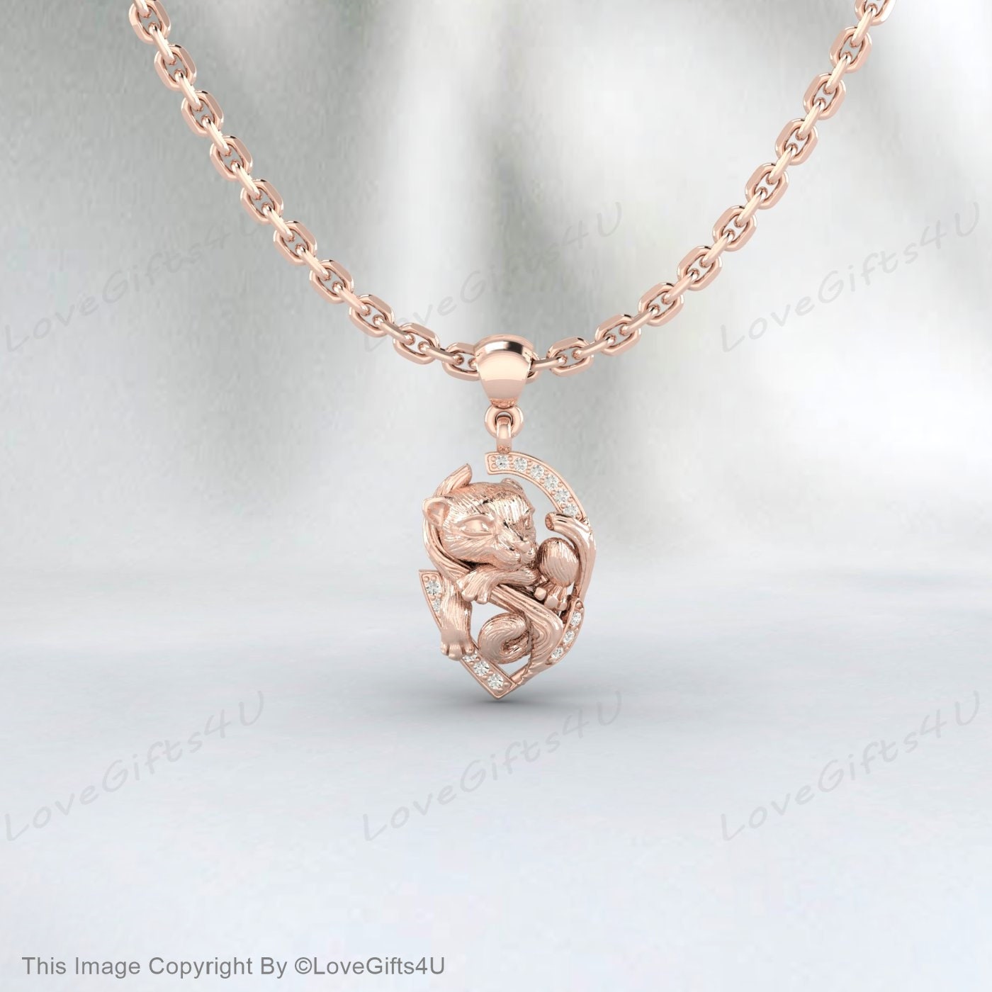 Lion Head Vintage Necklace Animal Jewelry Rose Gold Lion Charm Pendant