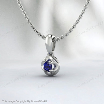 Sapphire Flower Pendant, Natural Sapphire, Blue Rose Pendant, Vintage Necklace, September Birthstone, Dainty Pendant, 925 Silver Pendant