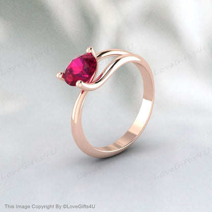 Bague de créateur en pierre ronde rubis rouge cultivé en laboratoire pour femmes, bijoux en argent Sterling, bague de proposition de saint-valentin, pierre de naissance de juillet