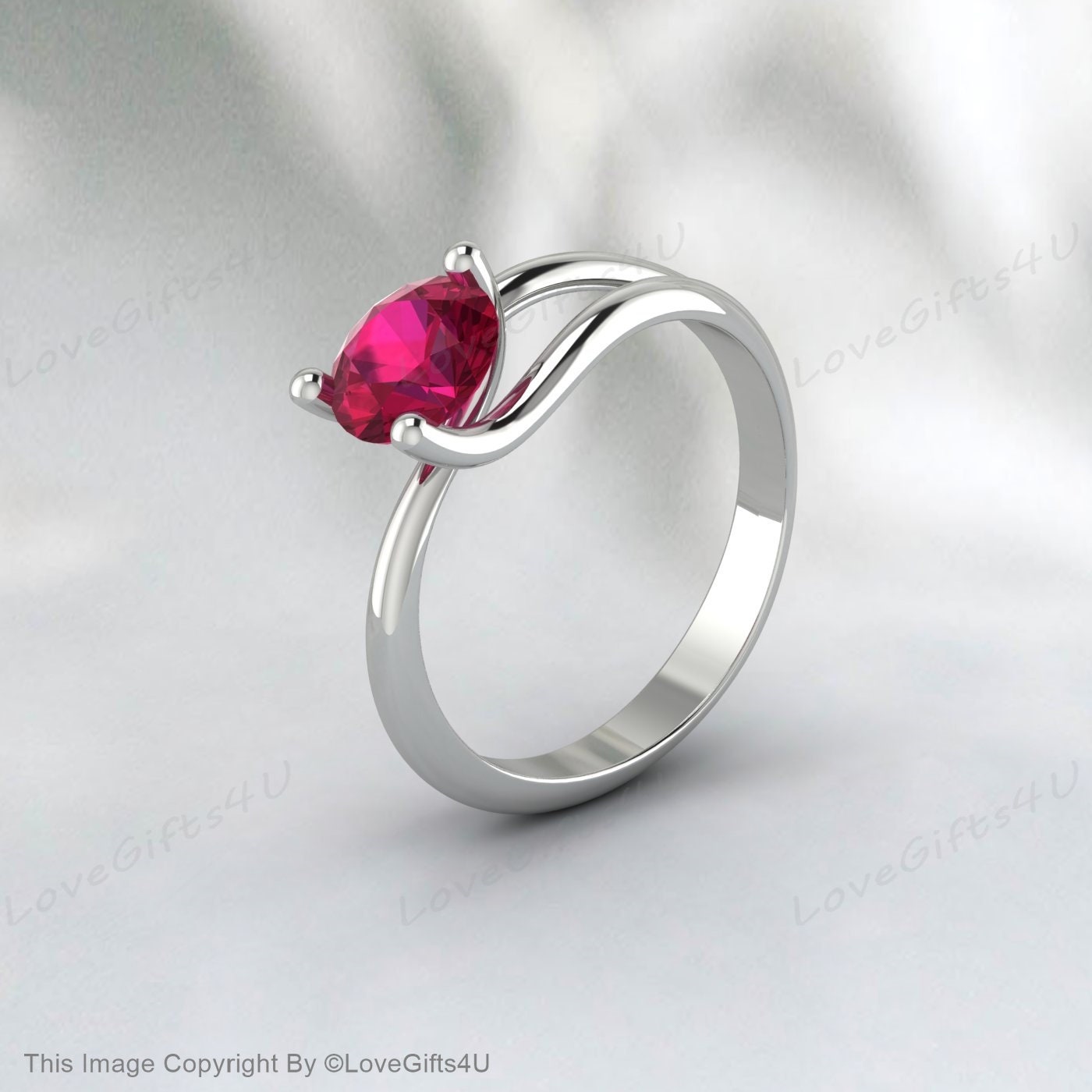 Bague de créateur en pierre ronde rubis rouge cultivé en laboratoire pour femmes, bijoux en argent Sterling, bague de proposition de saint-valentin, pierre de naissance de juillet