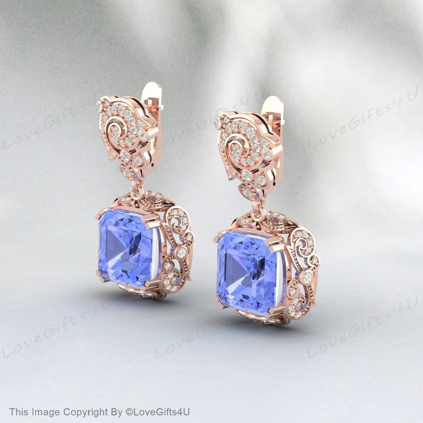 Boucles d’oreilles en or jaune, boucles d’oreilles Tanzanite Dangle 14k Or jaune, Pierre de naissance de décembre, Tanzanite authentique, Boucles d’oreilles en or, Bijoux minimalistes