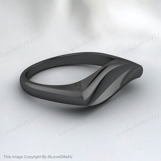 Rustic Black Wide Band Sterling Silver 925 | Men's Hammered Ring Unisex