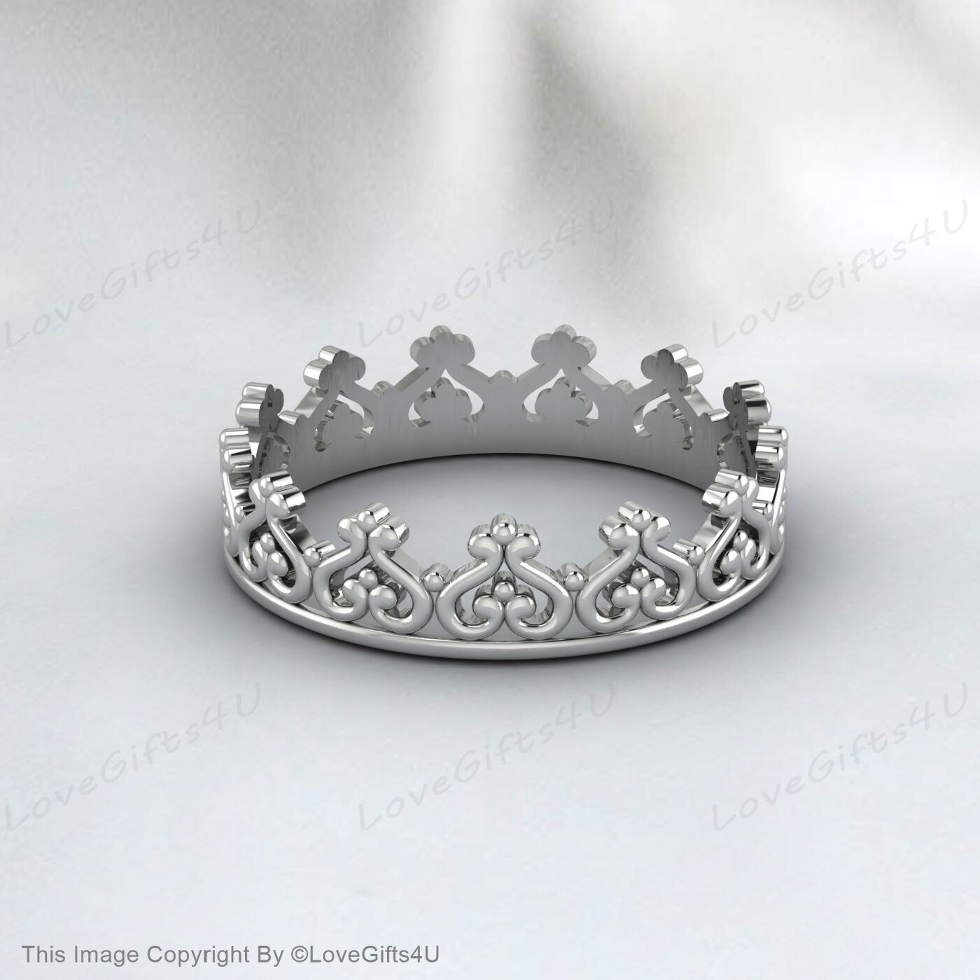 Crown Statement Ring Gold Crown Band Princess Crown Ring Gift For Her