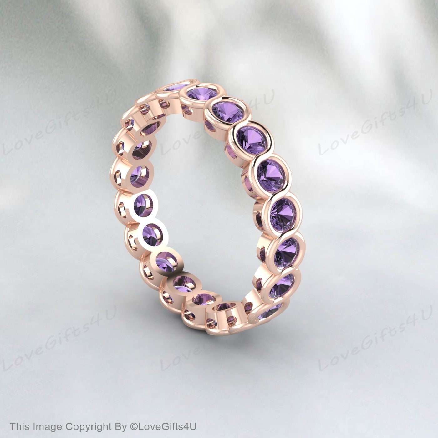 Danity Amethyst Engagement Ring Natural Amethyst Ring Diamond Wedding Band Promise Ring February Birthstone Rings For Women Sterling Silver