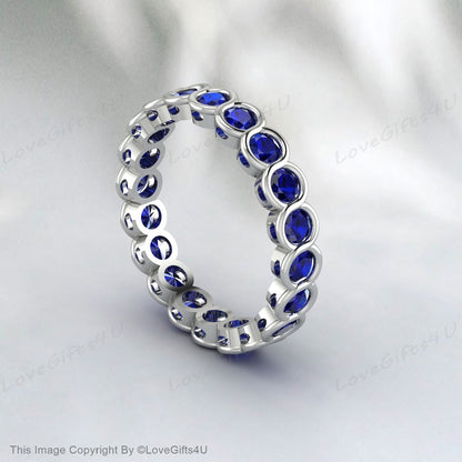 Sapphire Eternity Wedding Band Vintage Band Sapphire Engagement Ring