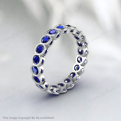 Sapphire Eternity Wedding Band Vintage Band Sapphire Engagement Ring