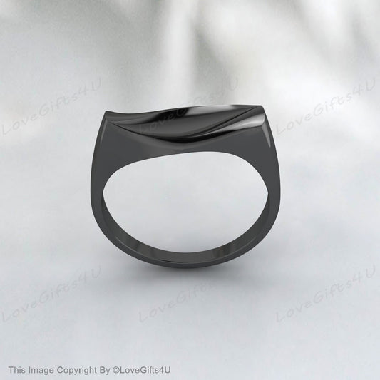 Sterling Silber Ring, Rustikaler schwarzer Ring, Herrenring, Unisex Ring, Solitärring, breites Band, Geschenk für Ihn, Mechaniker