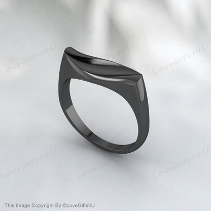 Sterling Silver Ring, Rustic Black Ring, Mens Ring Band, Unisex Ring, Solitaire Band, Wide Band, Gift for Him, Mechanic