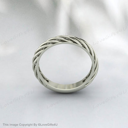 Twisted Braid Ring Silver Braided Ring Men's Ring Minimalist Ring