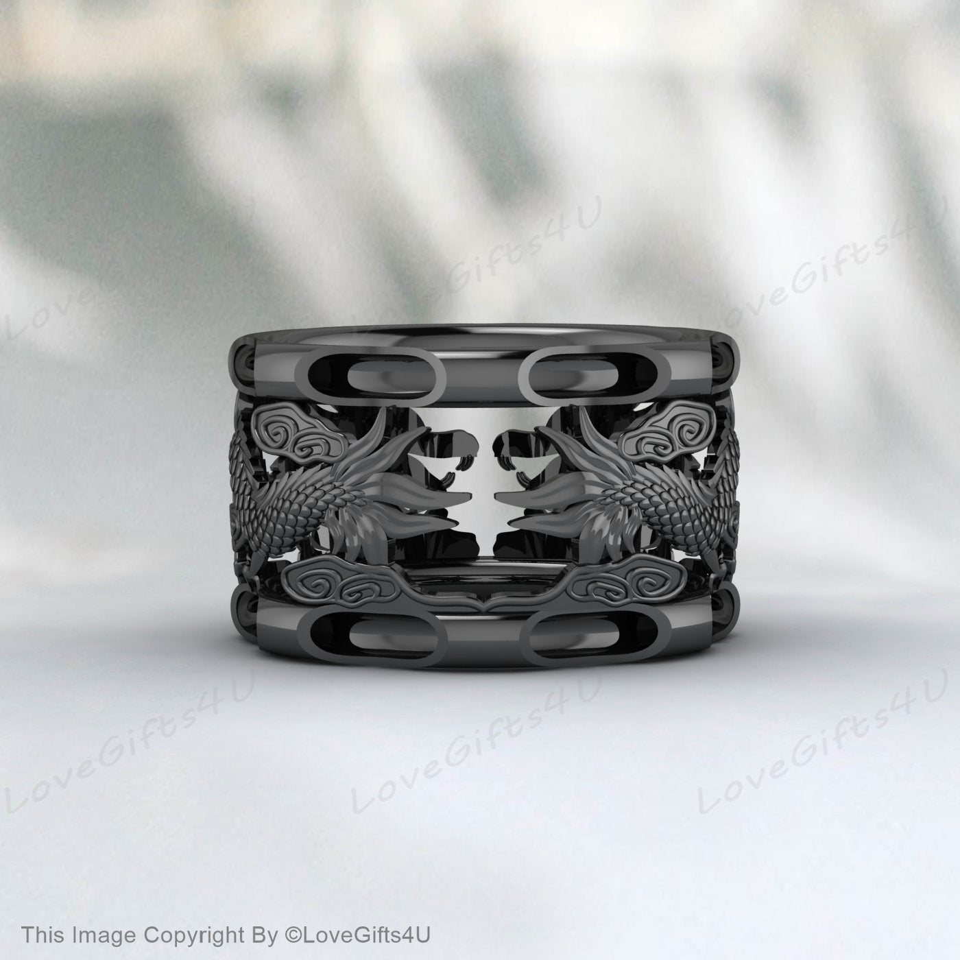 Dragon Silver Mythology Wedding Ring Gift For Men Dragon Band