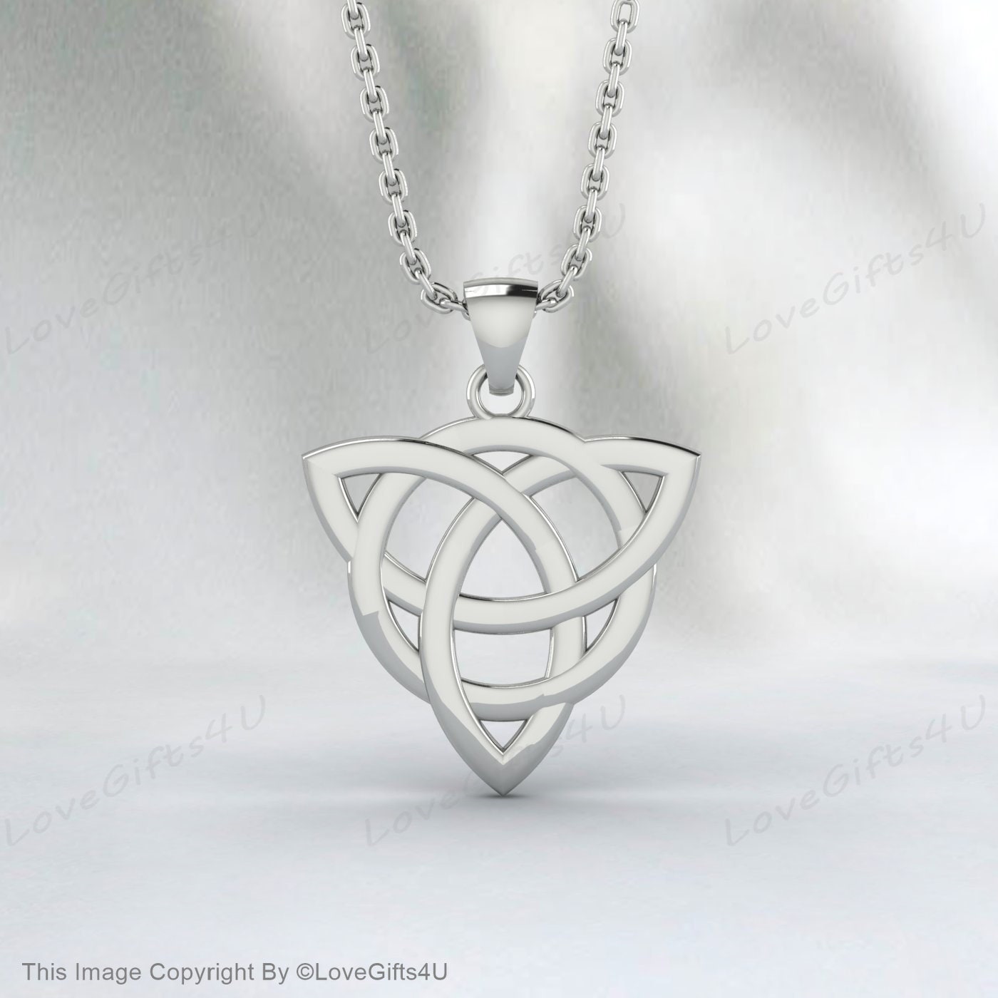 Celtic Knot Triquetra Trinity Necklace, 925 Sterling Silver Trinity Knot Pendant Necklace - Celtic Trinity Irish Norse Viking Pagan Necklace