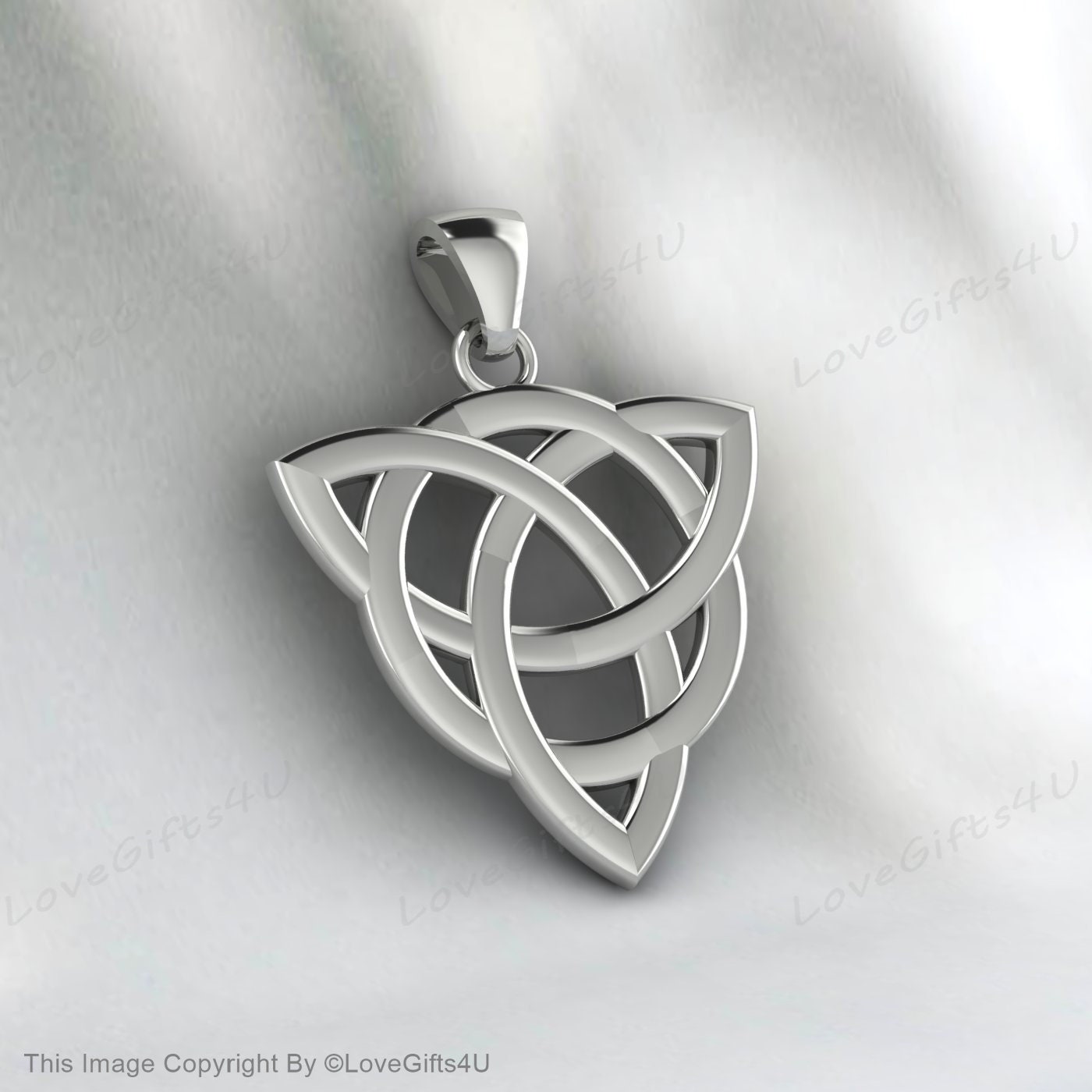 Celtic Knot Triquetra Trinity Necklace, 925 Sterling Silver Trinity Knot Pendant Necklace - Celtic Trinity Irish Norse Viking Pagan Necklace