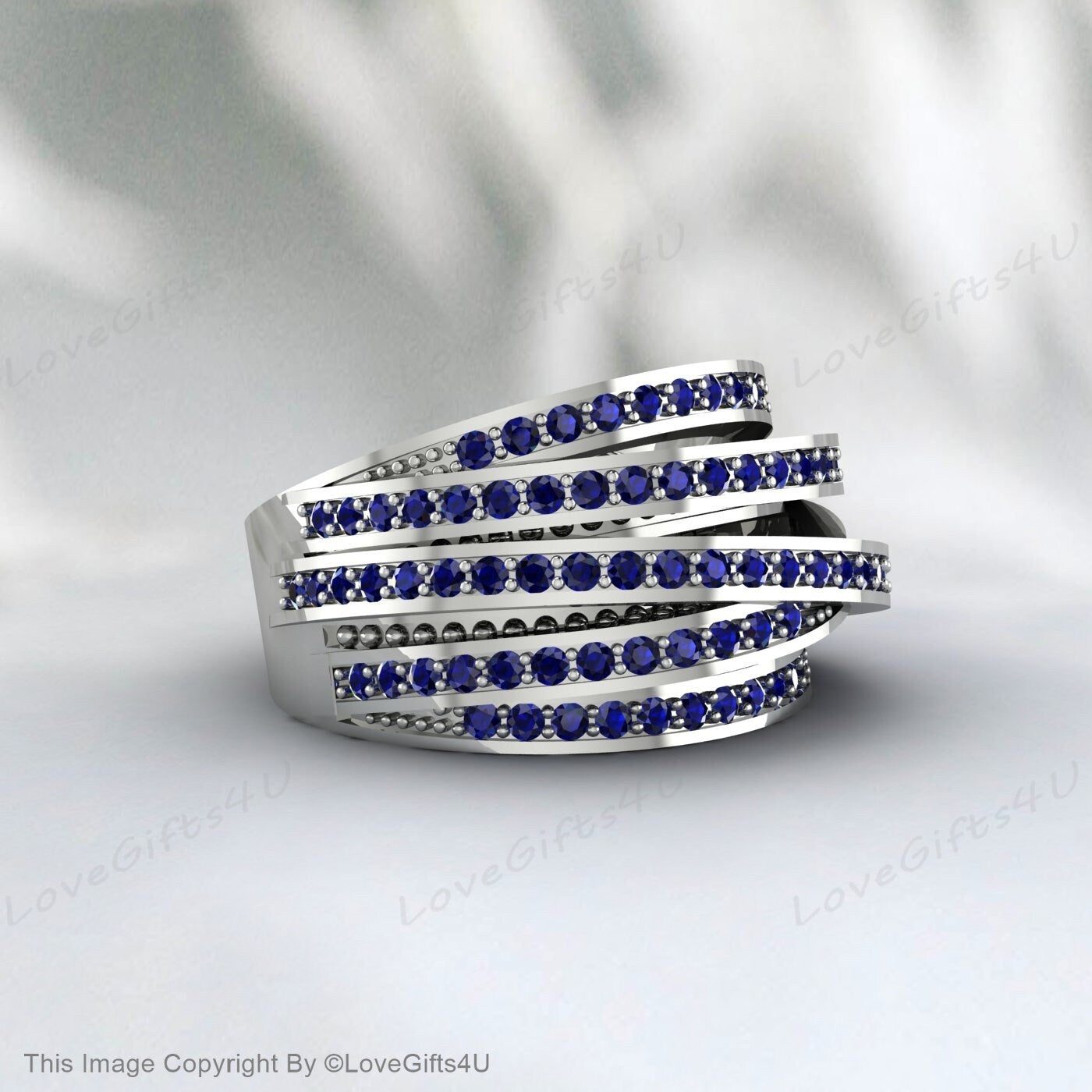 Crossover Ring Glittering Cross Sapphire Ringx Cross Engagement Ring