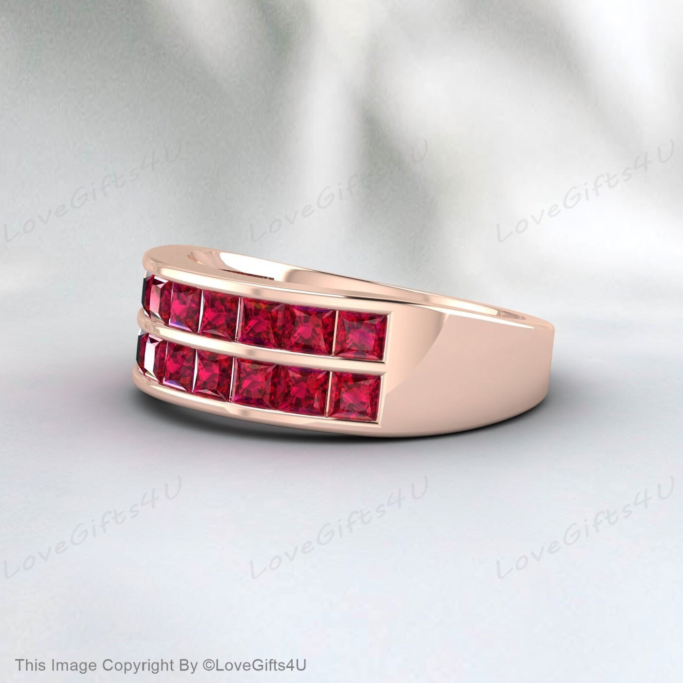 Bande de demi-éternité Ruby Wedding Band Stacking Ring Bande assortie