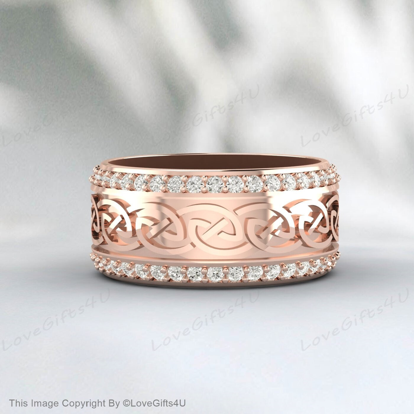 Celtic Knot Ring Mens Wedding Band Irish Ring Viking Wedding Bands