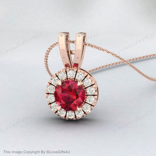 Gold Ruby Pendant, Created Ruby, Gold Vintage Pendant, Red Ruby Pendant, Vintage Pendant, Antique Pendant, Dainty Pendant, Gold Vermeil