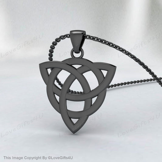 Celtic Knot Triquetra Trinity Necklace, 925 Sterling Silver Trinity Knot Pendant Necklace - Celtic Trinity Irish Norse Viking Pagan Necklace