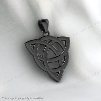 Celtic Knot Triquetra Trinity Necklace, 925 Sterling Silver Trinity Knot Pendant Necklace - Celtic Trinity Irish Norse Viking Pagan Necklace