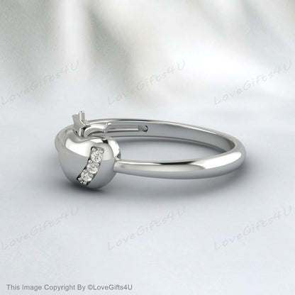 Bague en argent sterling avec logo pomme, bague en forme de pomme et de fruit pour femme