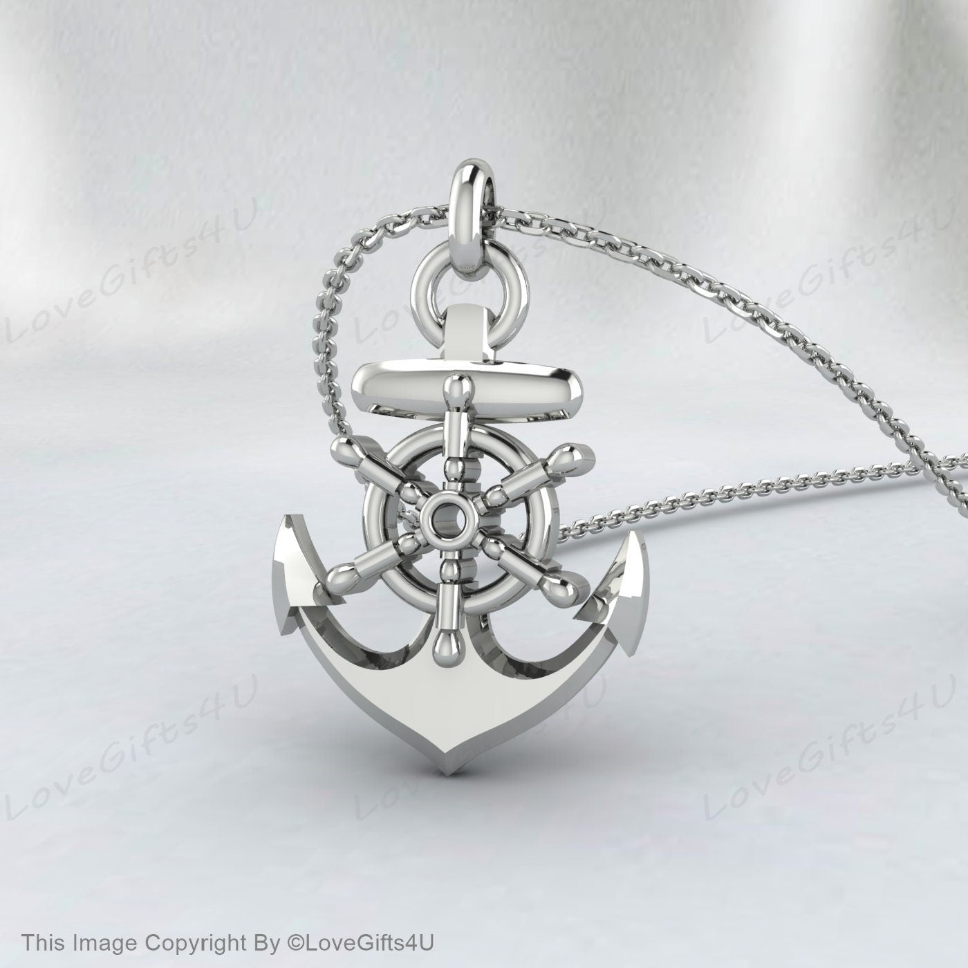 Black Anchor Necklace, Sailor Silver Pendant, Anchor Pendant for Men, Silver Anchor Necklace, Sailor Silver Pendant, Anchor Pendant for Men