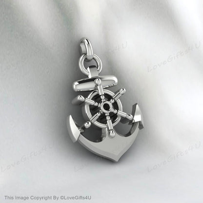 Black Anchor Necklace, Sailor Silver Pendant, Anchor Pendant for Men, Silver Anchor Necklace, Sailor Silver Pendant, Anchor Pendant for Men